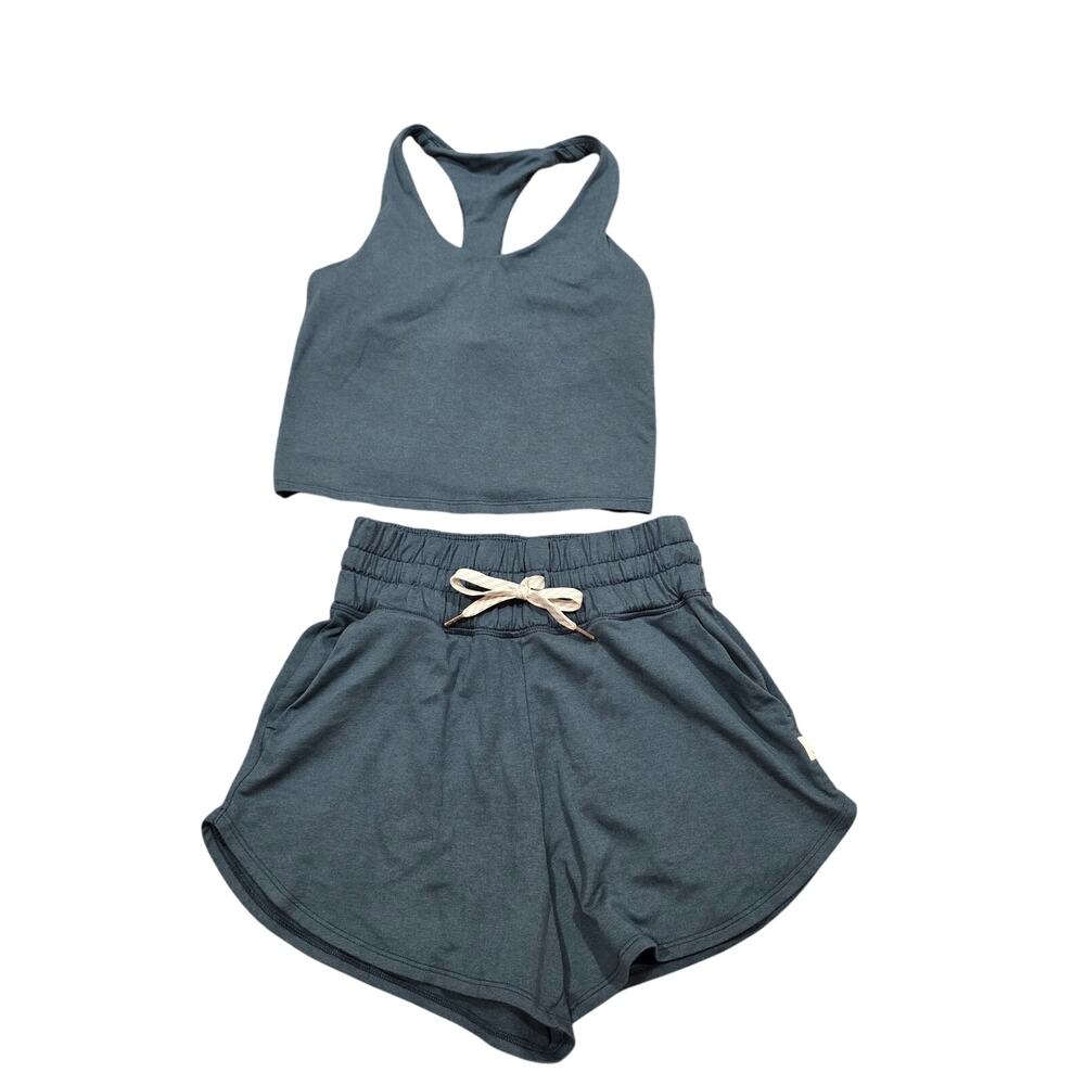 Women's Vuori Dark Green Racerback Crop and Shorts Outfit Set | Size XS